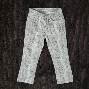 Lucky Brand Ava women's Mid Rise Crop Mini Boot  Snake Pattern Jeans Size 8/29
